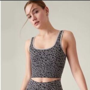 Athleta Gray and Black Crop Tank Top Reversible size M
